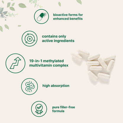 Methylated Multivitamin | with Vitamins C, D, B12