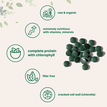 Organic Spirulina & Chlorella Tablets