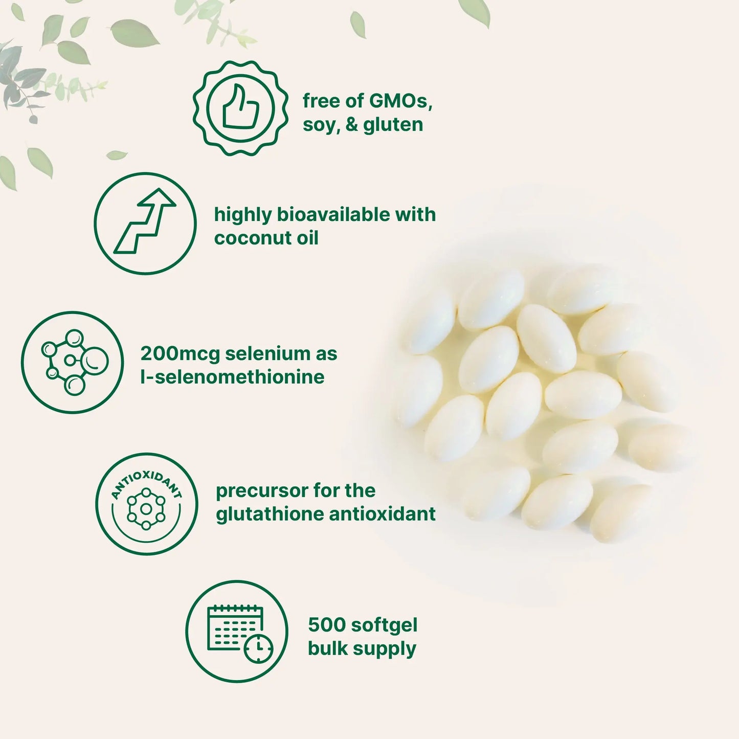 Selenium Supplement 200mcg with Coconut Oil