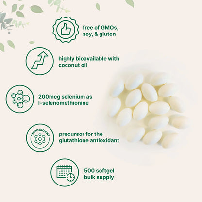 Selenium Supplement 200mcg with Coconut Oil