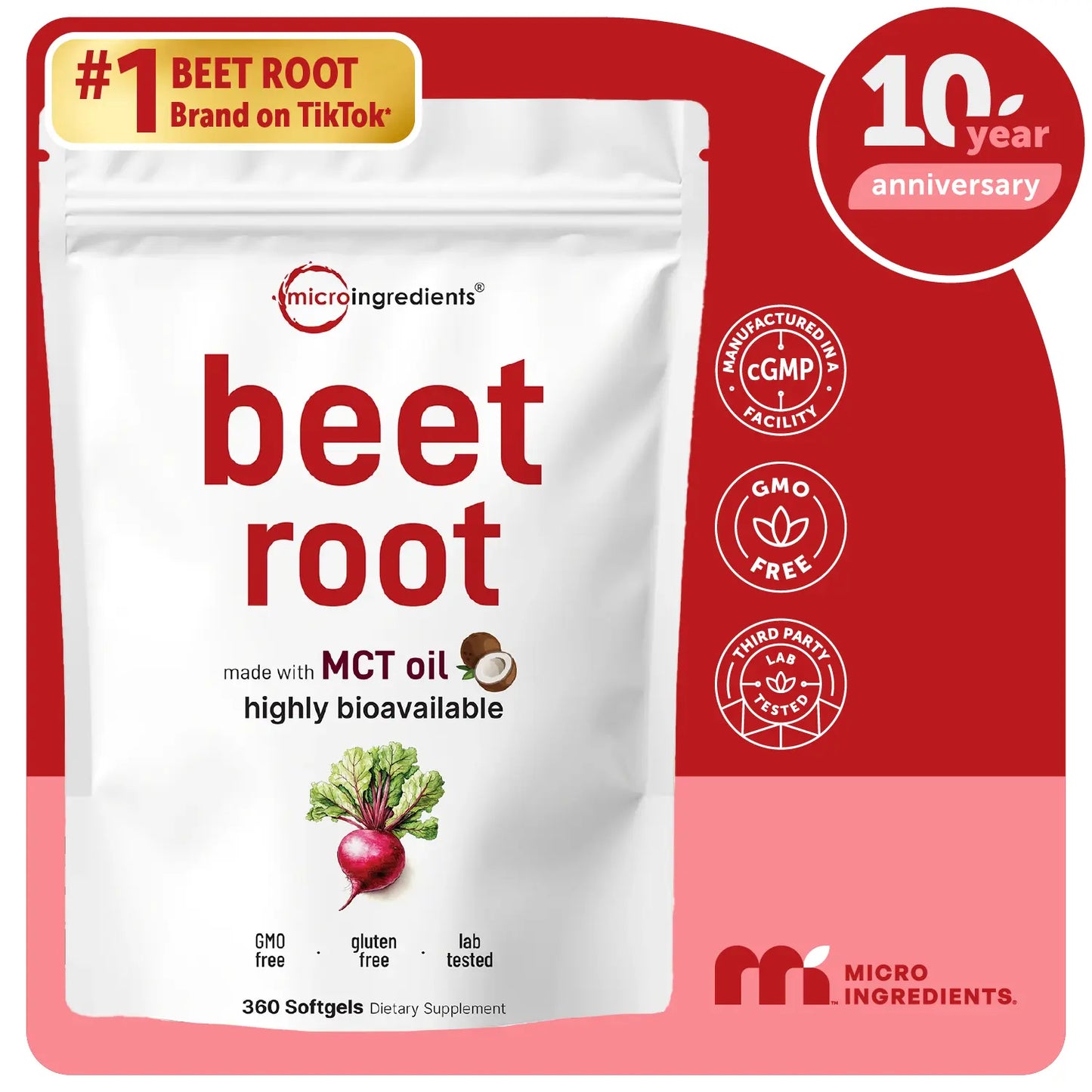 Beet Root with MCT Oil, Highly Bioavailable
