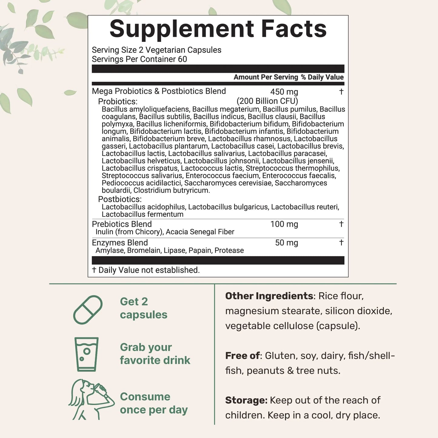 Mega Probiotics 200 Billion CFU