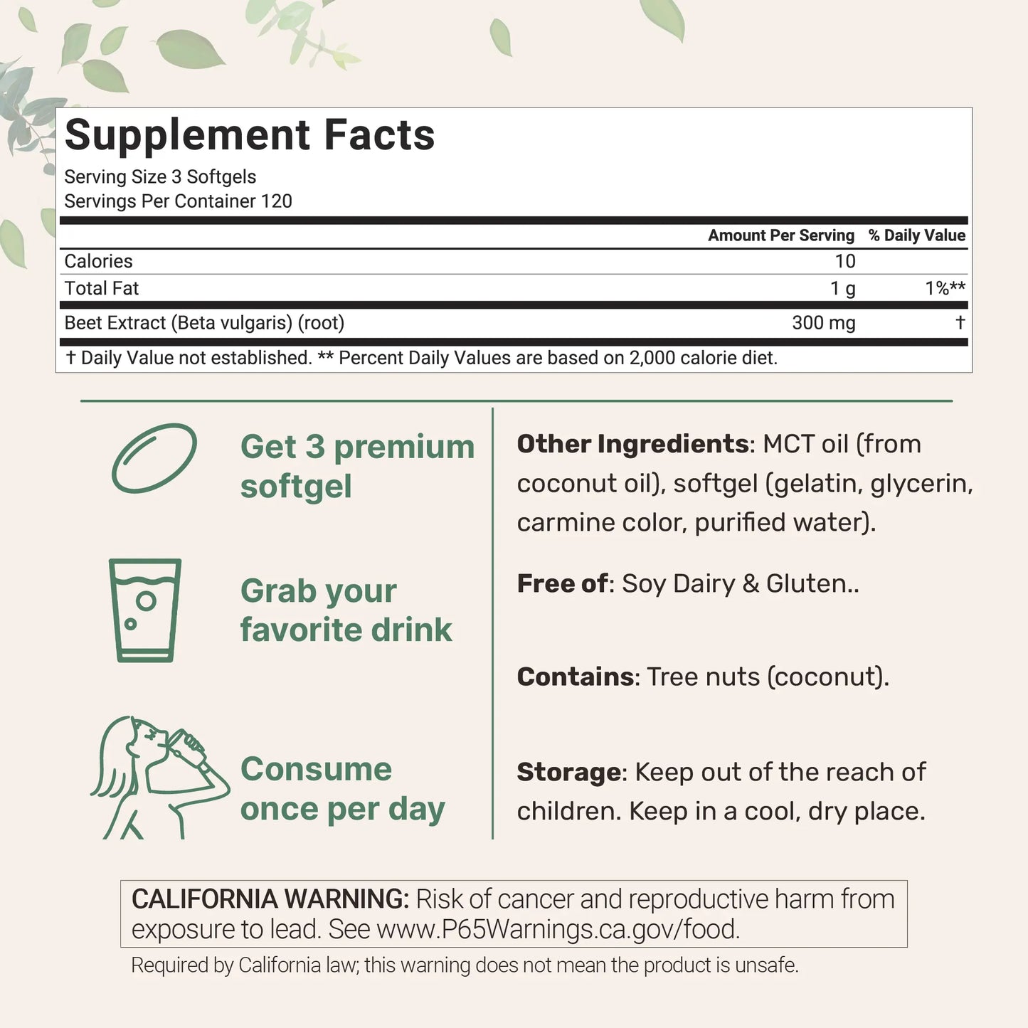 Beet Root with MCT Oil, Highly Bioavailable