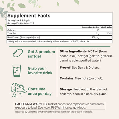 Beet Root with MCT Oil, Highly Bioavailable
