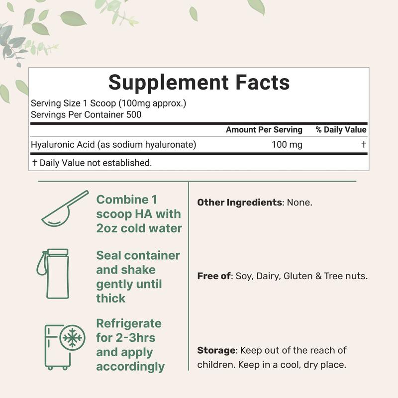 Hyaluronic Acid Powder, DIY Facial Serum, Skin Hydration Care Formula