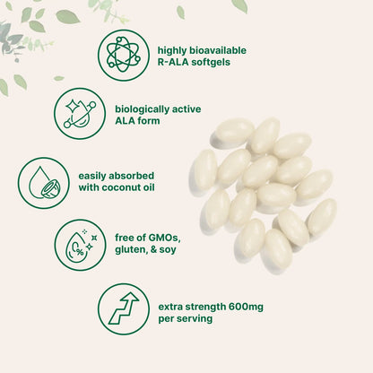 R Alpha Lipoic Acid 600mg with Coconut Oil